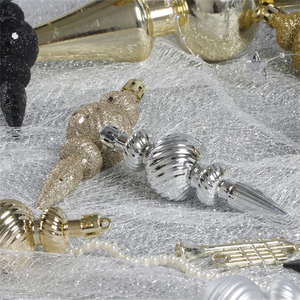 Plastic Christmas Tree Ornament Hand Painted Long Pointed Unique Shape Holiday Decoration For Window Display