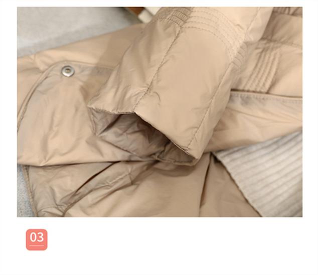 Women's 2024 Mid-Length Lightweight Hooded Down Jacket - Slimming Autumn/Winter Fashion with Xiangyun Pattern.
