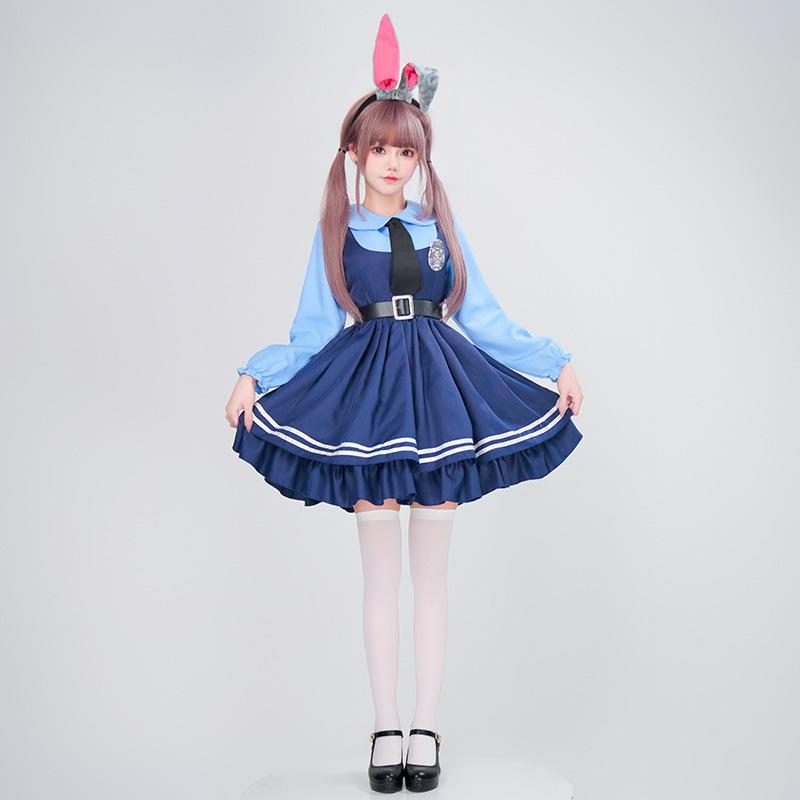 Zootopia Judy Rabbit Police Officer Cos Anime Costume Halloween Cosplay Stage Show Costume