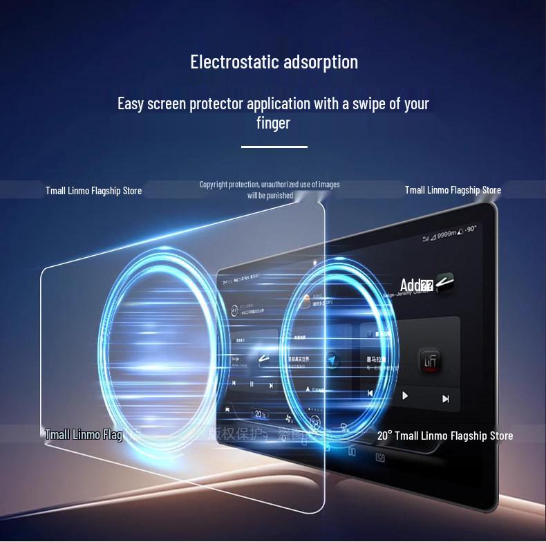 Zeekr 8X Protective Film Set: Rear Seat Air Conditioning, Center Console, & Navigation Screen