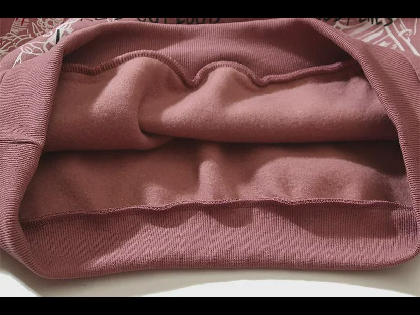 Ouyang Nana's Rust Red Graffiti Mud-Dyed Velvet Hoodie (Unisex)