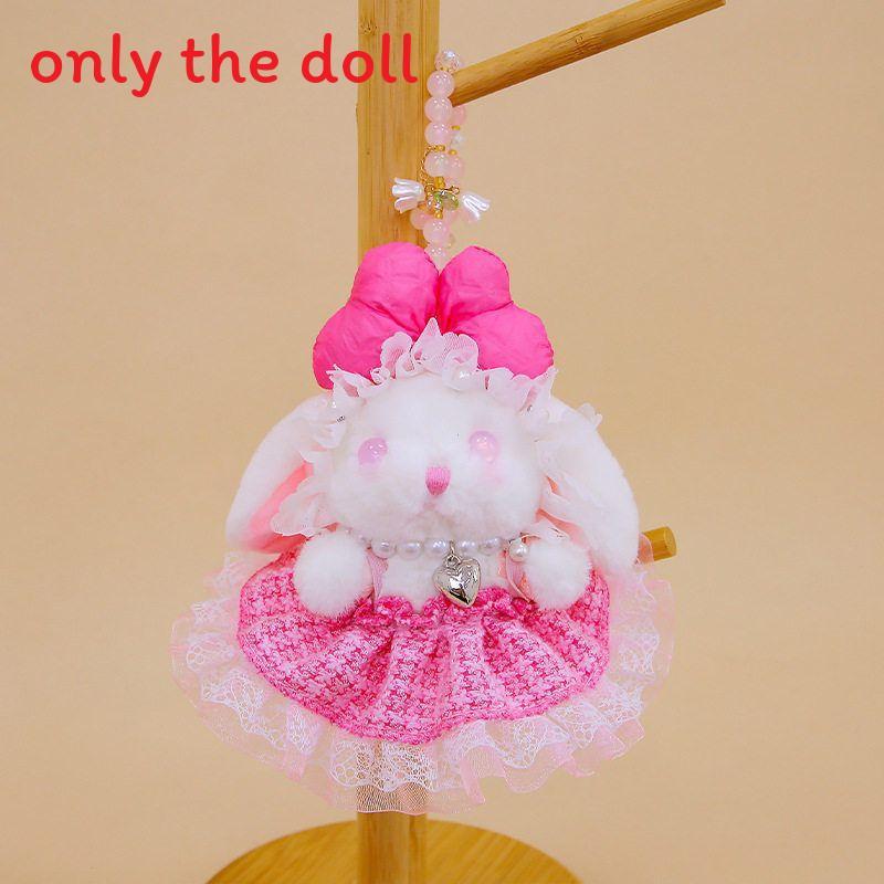 Rabbit Adorable Plush Pendant With Bow And Dress Decoration For Kids Decor