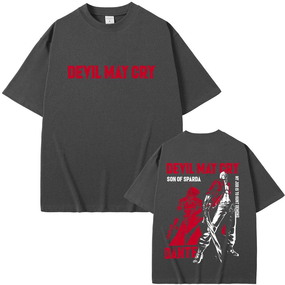 Anime Devil May Cry Son of Sparda Dante Graphic Tshirt Men Women Casual Cotton Vintage T Shirt Mens Fashion Oversized Tshirts