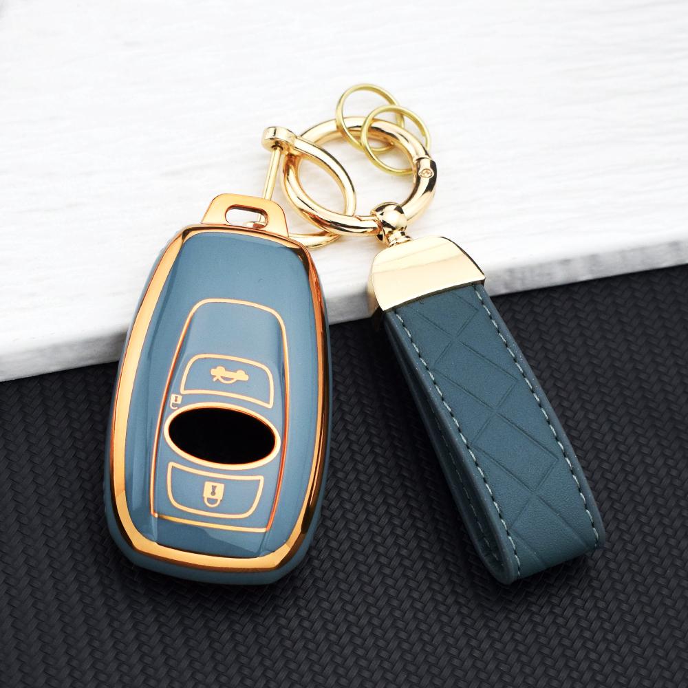 Smart Key Fob Cover for Subaru WRX STI XV Crosstrek Legacy BRZ Forester Impreza Outback 3/4 Buttons Key Protective Holder Chain