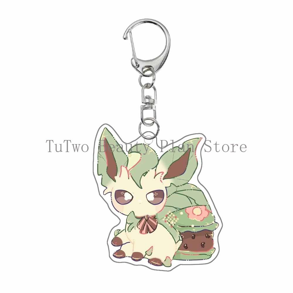 Creative Dessert Flareon Glaceon Umbreon Espeon Sylveon Eevee Anime Cartoon Acrylic Keychain Kawaii Cute Bag Pendant Gifts Toys