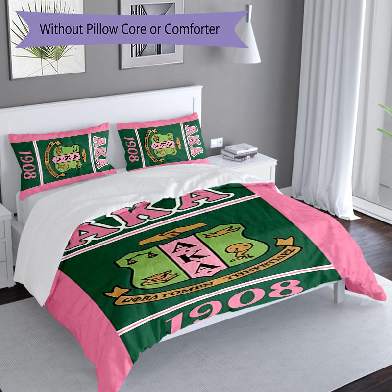3pcs AKA Logo Pattern Bedding Set Duvet Cover Set Includes Duvet Cover &pillowcases, Perfect All Season Bedroom Decoration & Gift