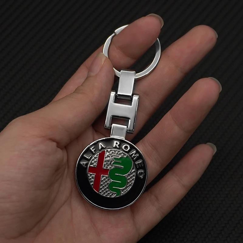 Car Sticker For Alfa Romeo 159 147 Metal Car Keychain Chain Anti-Loss Key Ring Keyring Pendant For Alfa Romeo 159 147 Giulietta EO0 