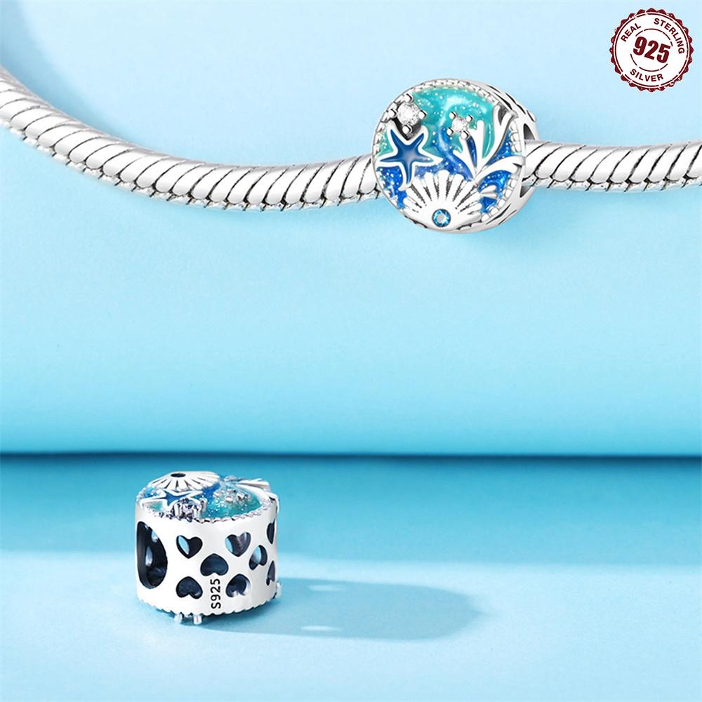 Copper Original Sea Shell Starfish Mermaid Charm Beads Fit Bracelet Charms Bead Jewelry Women Fine Jewelry Gift