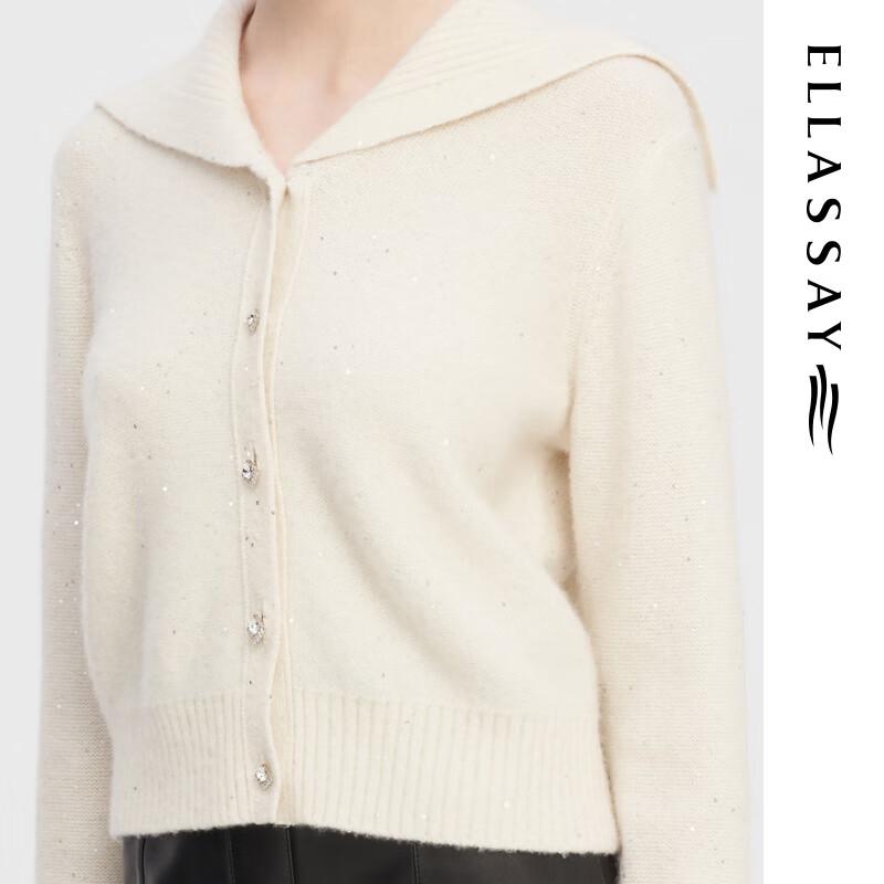 ELLASSAY Women's Cashmere Blend Sequin Knit Cardigan