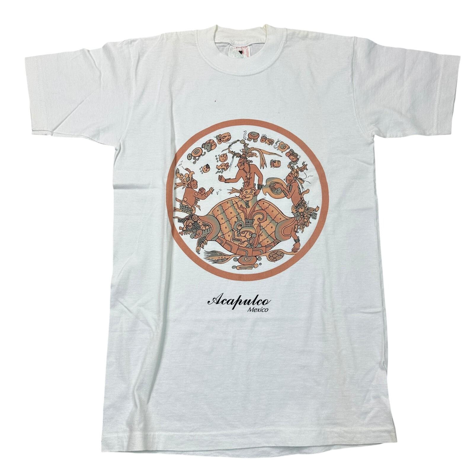 Vintage Mexico T-Shirt Mens Womens Tees Top Graphic Print Short Sleeve White Mens 2XL