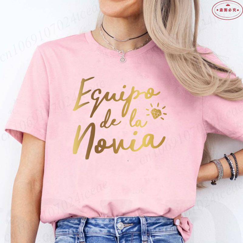 

Spanish Woman Bachelorette Hen Party T Shirt Girl Team Bride T-Shirt Woman Single Farewell Blouses Funny Bridal Wedding Tees 4XL