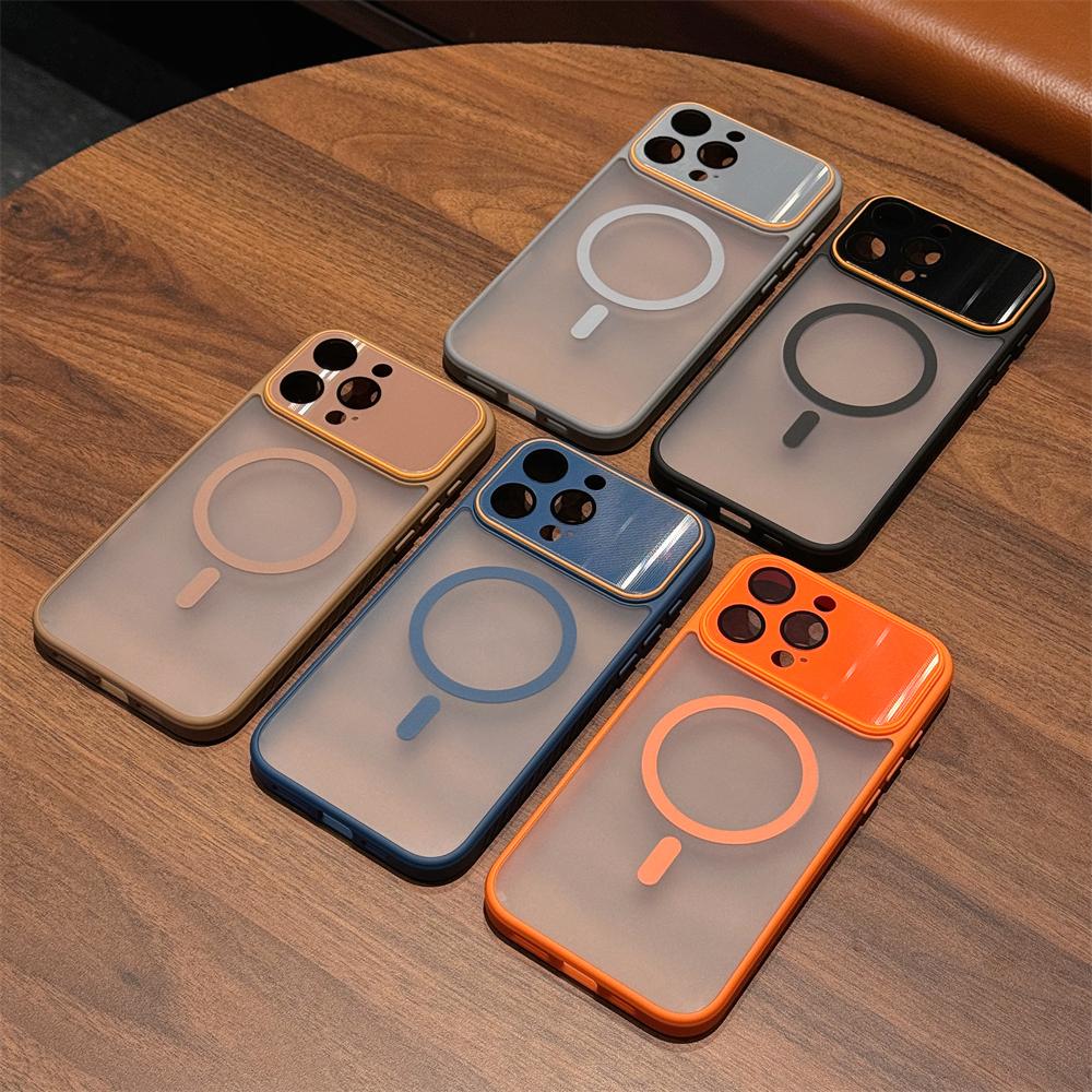 Armor Magnetic Matte Translucent Case For For Iphone 17 16 15 14 Plus 13 12 Pro Max Case For  Wireless Charge Cover