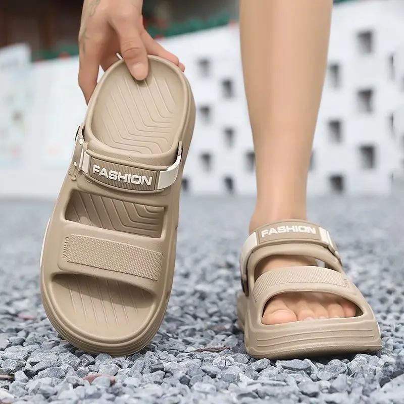 Fashion Platform Men's Shoe Slides Beach Anti-slip Adult Pvc Low Price Mascullino Fun Y2k Elegant Comfortable 2025 Fashion Male Slipper