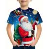 Children's Clothing Santa Claus 3D Print T-Shirts for Boys Short Sleeve Child T-Shirt Christmas Casual Girls Summer Clothes Tops