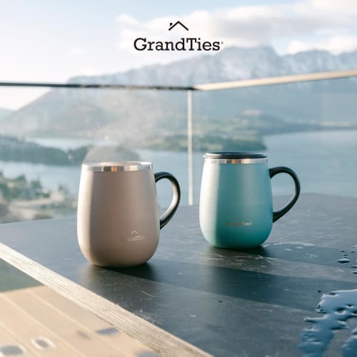 GRANDTIES Premium Vacuum Insulated Mug, 460ml, Available In 19 Colors, with Easy-Open Sliding Lid, Stainless Steel Double-Wall Vacuum Insulation, and