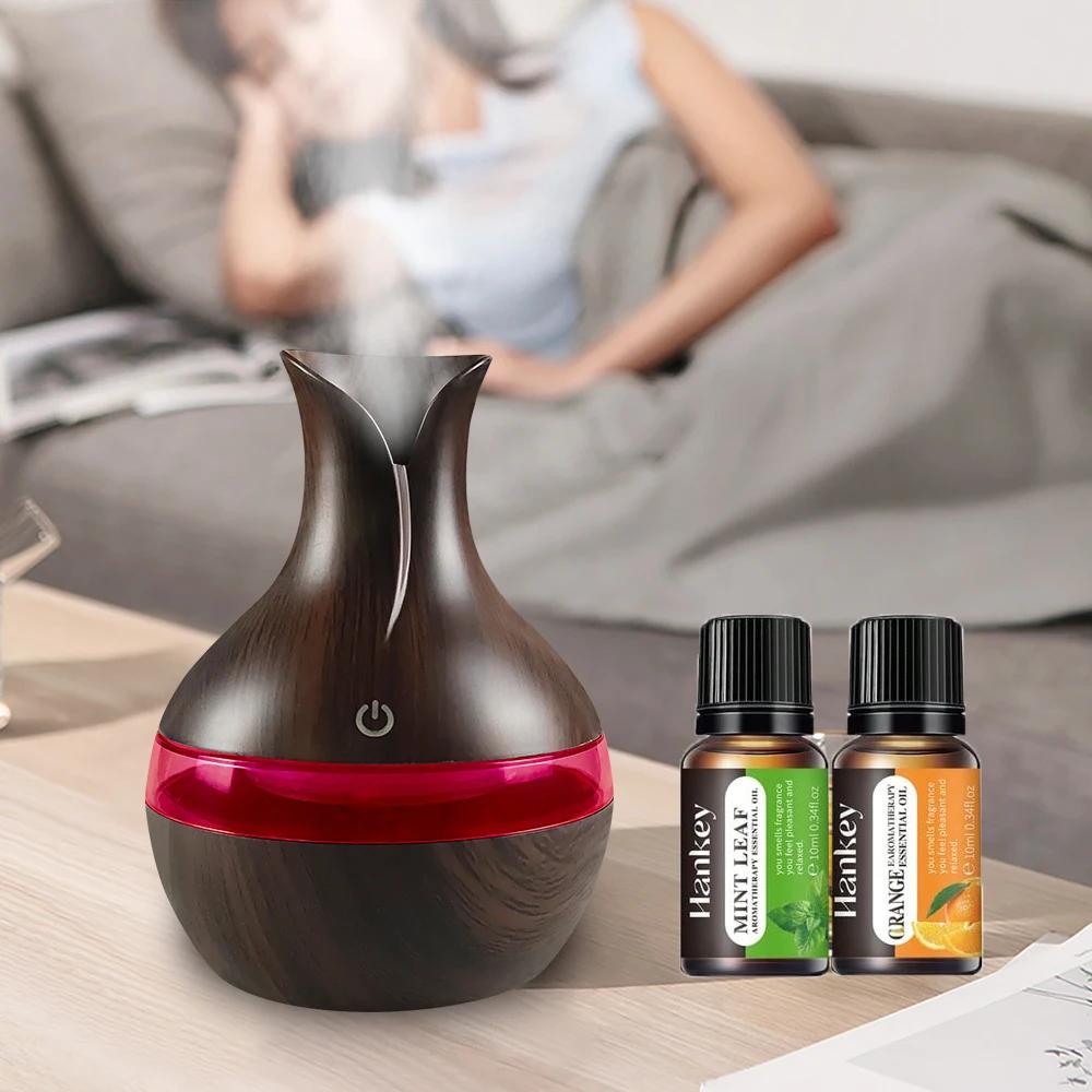 Compact USB Humidifier & Diffuser, 300ml, with 2 Oils, Ideal for Travel & Small Rooms