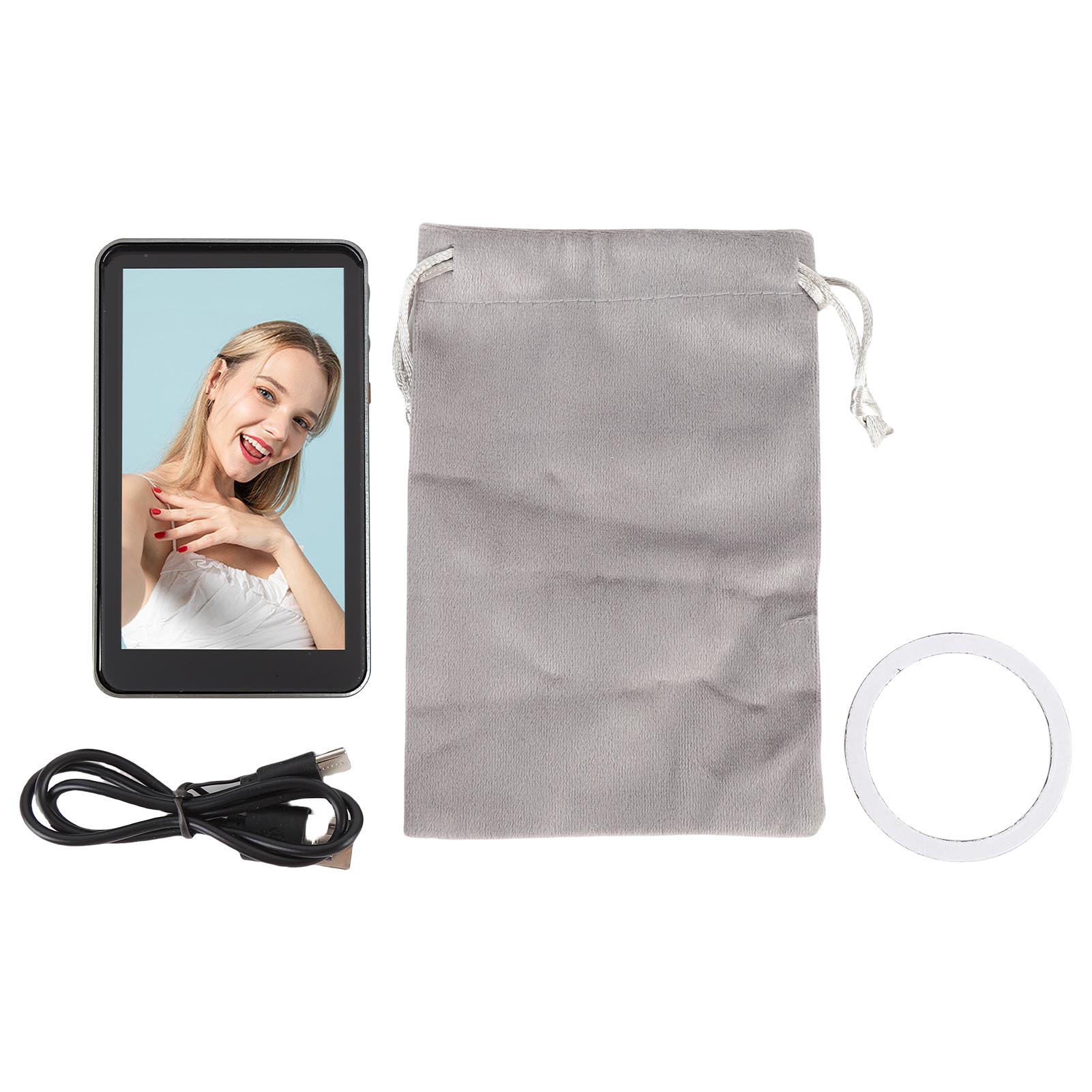 Phone Selfie Screen Wireless Magnetic Bluetooth Remote Phone Back Camera Screen for Vlogging Live Streaming Grey grigio