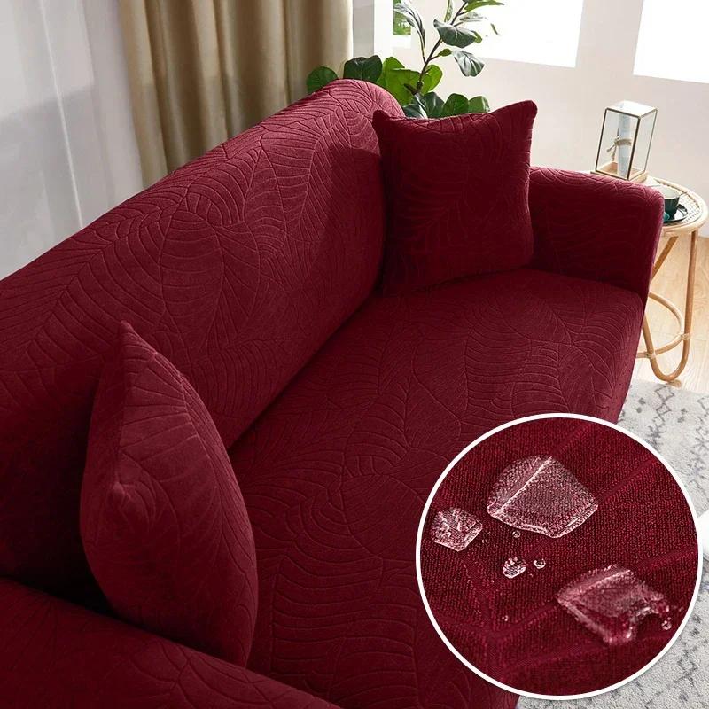 Jacquard Waterproof Sofa Cover for Living Room Thick Elastic Sofa Cover 1/2/3/4 Seater L-Shaped Corner Sofa Cover