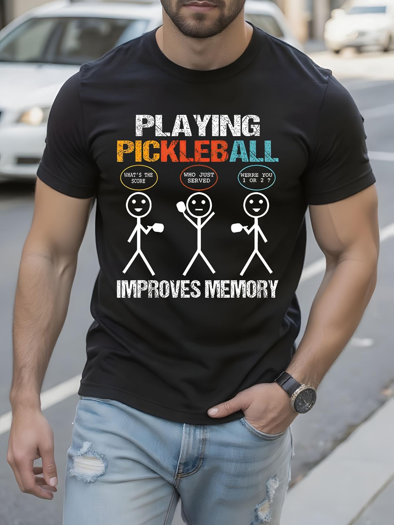 Funny Tshirt Funny Pickleball Graphic Tshirt - Playing Pi... M