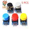 5Pcs Big Button Tactile Switch Module with Dust Cover, High-Level Output for Arduino & Electronics Projects