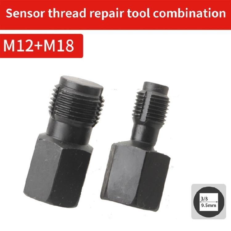 2Pcs Oxygen Sensory Wrench Kit Thread Chaser Tool Carbon Steel Thread Chaser 18x1.5mm 12x1.5mm Thread Chaser