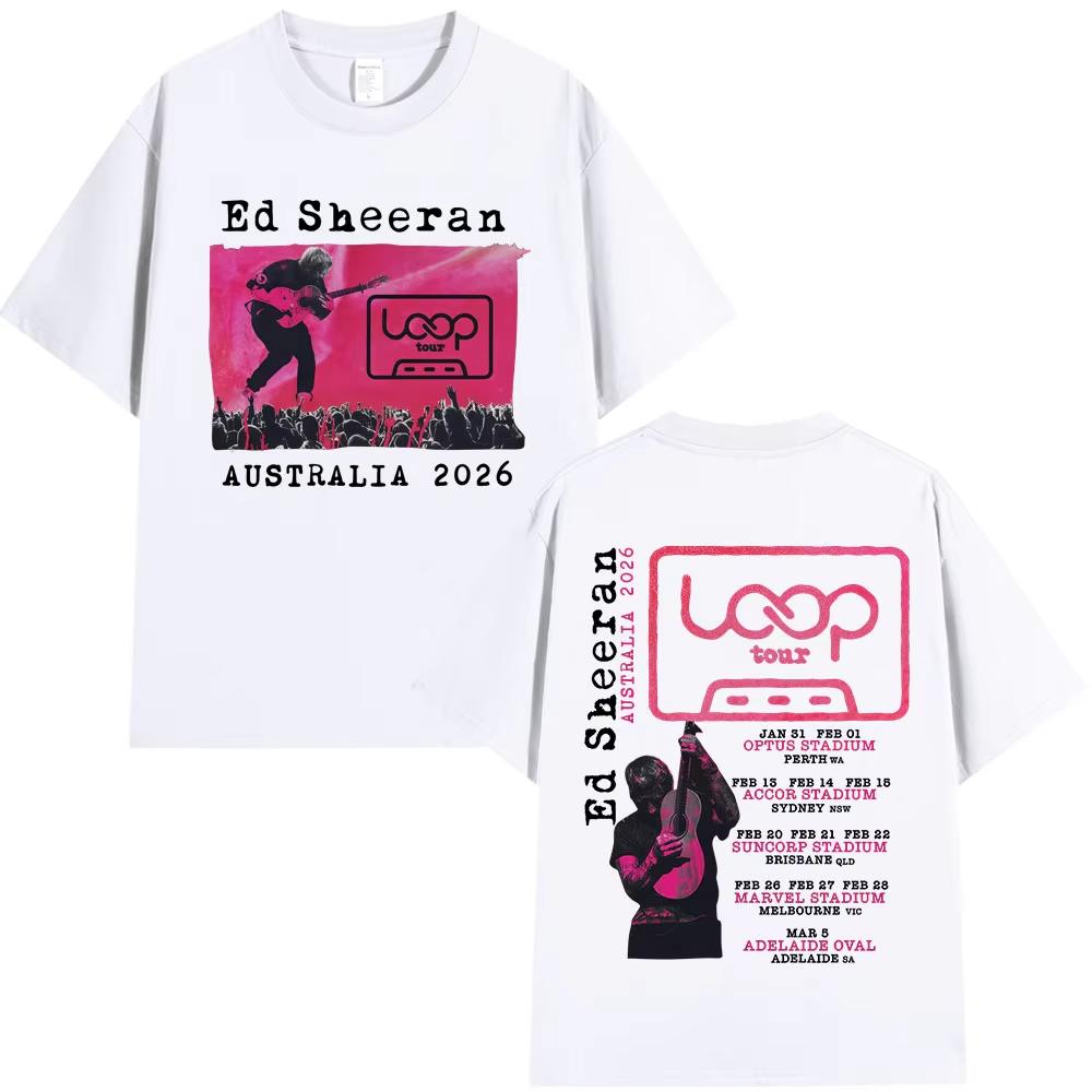 Ed Sheeran Loop Tour Australia 2026 Tour Merch Tshirts Fans Gifts Men Women Clothing Fashion Hip Hop Vintage Casual T Shirts