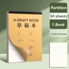50/100 Sheets Thickened Draft Paper Tearable Painting Sketchbook Simple Notepad  School Office