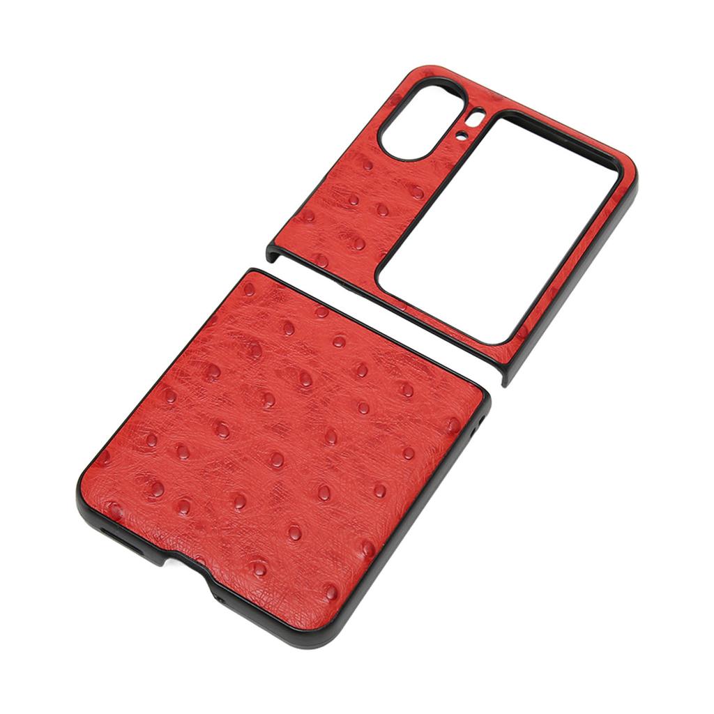 Ostrich Print Phone Case Anti Scratch Dustproof Foldable Phone Protective Cover for Oppo Find N2 Flip