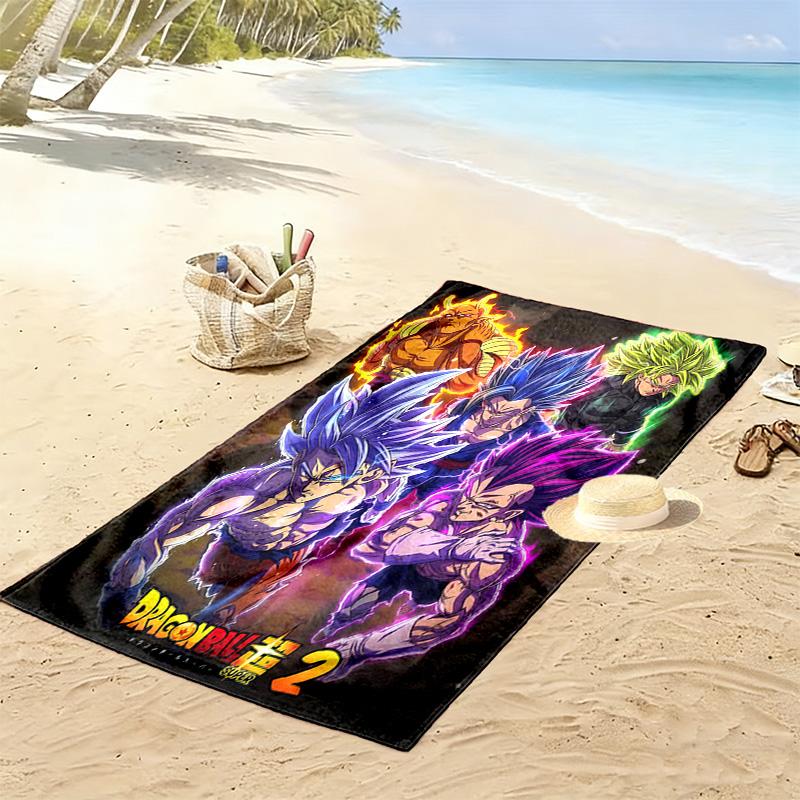 DRAGON BALL Print Beach Towel, Large Soft Quick Dry Towel for Beach Camping Swimming