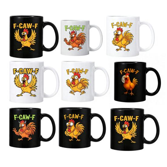Rooster Ceramic Coffee Mug 3D Printed Chicken Design Tea Cup Hot Drinks Cup for Home Kitchen Restaurant Use