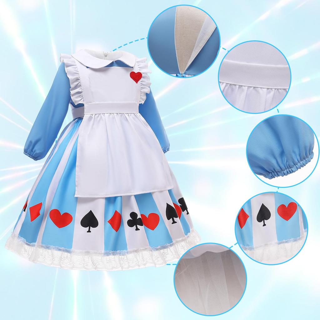 Formemory Wonderland Cosplay Costume for Girls, Cute Maid Outfit, Perfect for Halloween, Christmas, Parties, Events, School Festivals, and