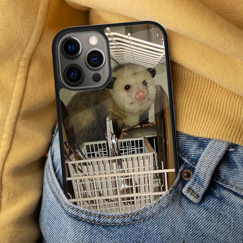Dishwasher Possum Cute Soft Phone Case for iPhone 17 Air 16e Pro Max 15 Pro 13 14 Plus 11 12 MagSafe Magnetic Coque