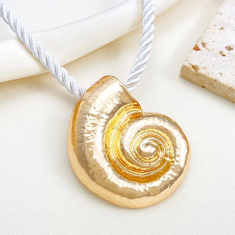 Fashionable Summer Vacation Ocean Conch Ear Studs Necklace For Women Trendy Beach Party Exaggerated Bohemian Jewelry Earrings