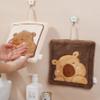 Kapibara Cute Cartoon Hanging Hand Towel Coral Fleece Thickened Hand Towel Kitchen Bathroom Absorbent Handkerchief