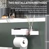 Toilettenpapierhalter mit Ablage und Schublade Wandmontierter Badezimmer-Organizer Rollenhalter Staubdichter Wischtuchspender für platzsparende Aufbewahrung