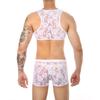 Heren Sexy Sissy Lingerieset Gay Kant Boxer Briefs Bikini Ondergoed BH Top Shorts 2Stuks Gays Sexy Outfits Vest Tops+Boxers