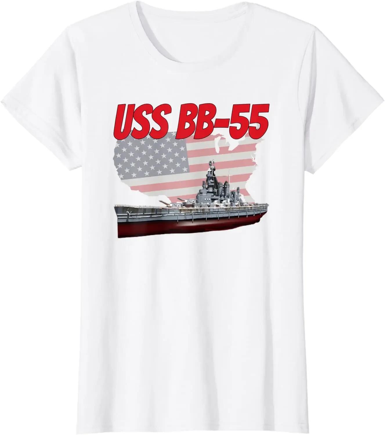 

Футболка с изображением линкора USS North Carolina BB55 100% Хлопок Круглый вырез Летняя с коротким рукавом Повседневная мужская футболка Размеры S3XL S