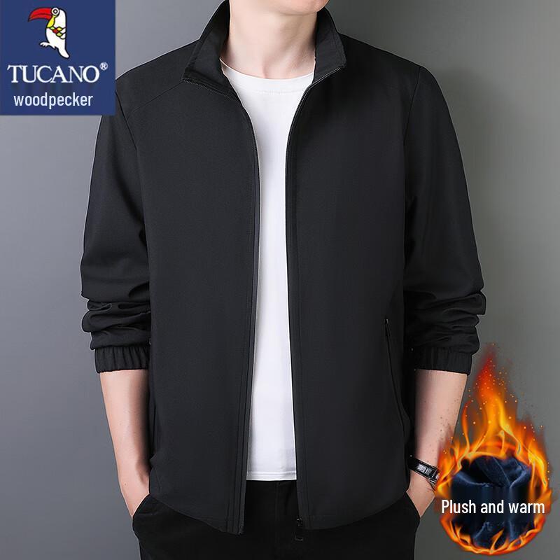 Tucano Men's Autumn/Winter Fleece-Lined Stand-Collar Casual Jacket