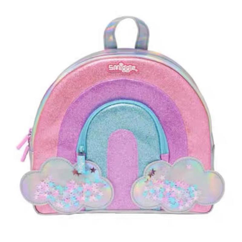Kids Cartoon Backpack Elementary School Girls PU Leather Daypack With Breathable Arc Shoulder Straps