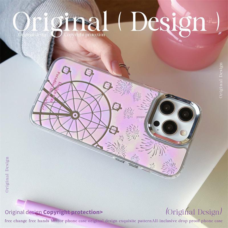 Etui na iPhone'a Zhitai: Kompatybilny z iPhone 12/13/14Pro/15Pro, Konstrukcja lustra trzy w jednym, Styl INS.