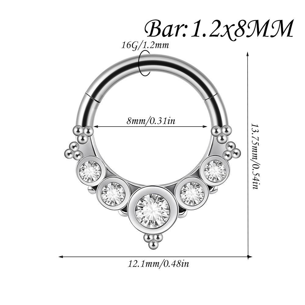 1PC Stainless Steel Septum Clicker Ring Skull Vine Design Daith Piercing Ring Nose Piercing