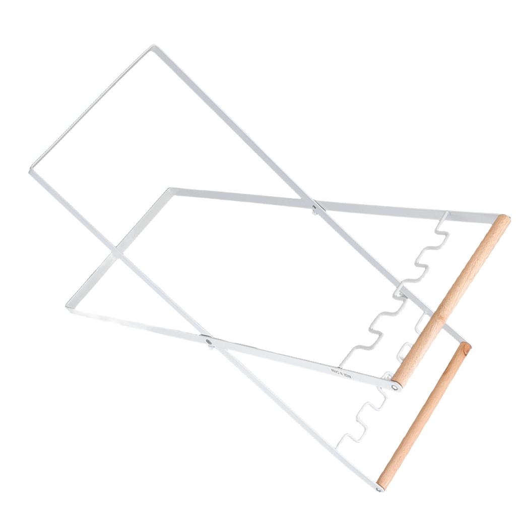 Trash Bag Holder Stand Rubber Wood Handle Iron Stand Flat Appearance Foldable Portable Garbage Bag