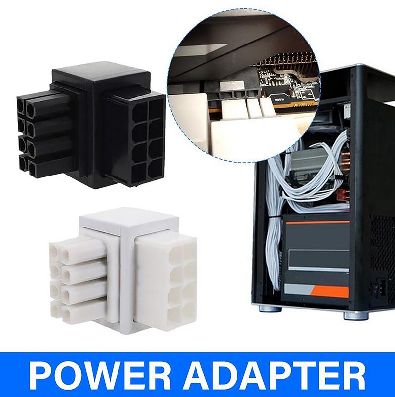 Atx 8Pin Female 90 Degree Angled To 8 Pin Male Power Adapter Gpu Power Steering Connector For Graphics Video Card Gpu