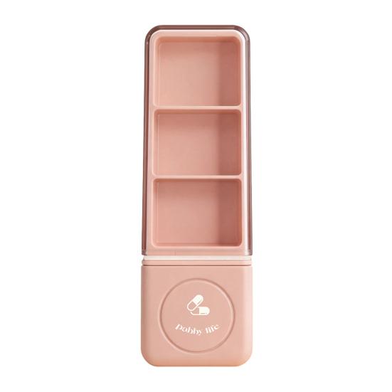 Mini Pill Box with Three Independent Grids and Cutter Slot Moisture-Proof Seal