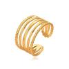 Adjustable Multi-Layer Stainless Steel Ring with Gold Plating