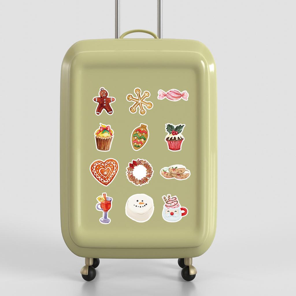 50 Weihnachtsessen Graffiti Aufkleber Wasserbecher Koffer Wasserdichte Dekorative Aufkleber Kreative Feiertagsaufkleber