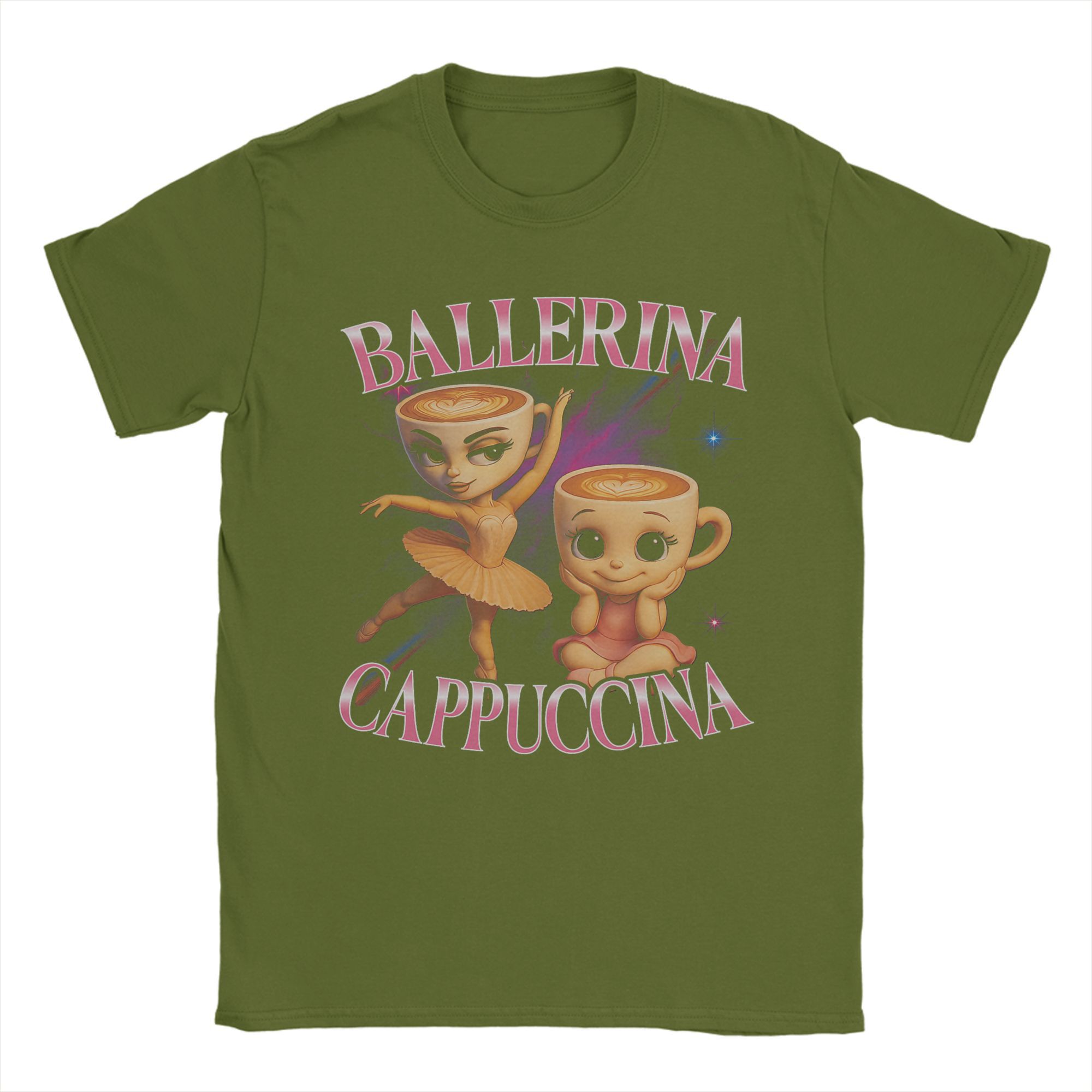 

Ballerina Cappuccina Italian Brainrot Funny Cotton T Shirt For Man Summer Funny T Shirts O Neck Tees Big Size Casual Clothes 4XL