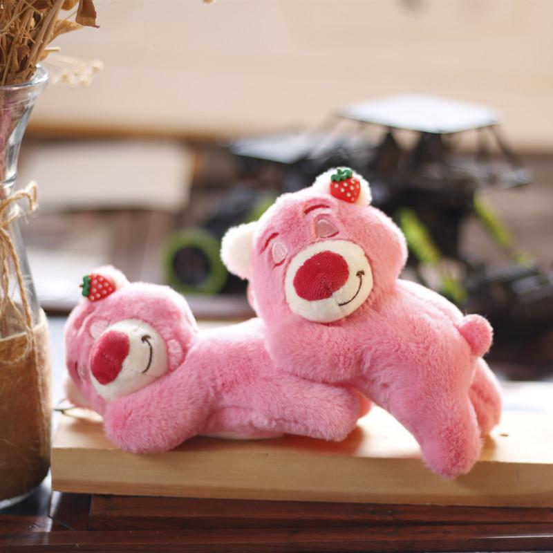 Adorable Pink Bear Plush Keychain Cute Stuffed Animal With Soft Short Plush