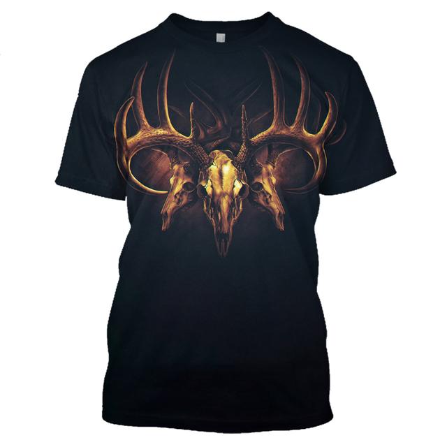 Camo Jakt dyr Hjort elg 3D T-skjorte Sommer Uformell Herre T-skjorter Mote Streetwear Dame Pullover Kortermede topper