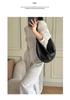 Women's Genuine Leather Crescent Shoulder Bag - Retro Lambskin with Chain Strap, Large Capacity, Elegant and Fashionable Design
